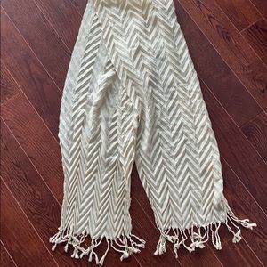 Tan cream scarf